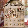 Kerstdecoraties 12 pc's houten hangers hangende ornament holle boom sneeuwman hanger cadeau voor kinderen