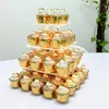 Outils de cuisson, support d'assiettes à gâteaux à 4 niveaux, guirlande lumineuse LED guidon, affichage en acrylique, décoration de fête de mariage