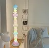 Candy String Rainbow LED Floor Lamp Nordic Novelty Glass Floor Light For Children Living Room Bedroom Vertical Lighting Fixtures