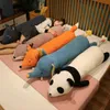 65100130 cm kreskówka długa poduszka do spania nadziewana Fox Deer Panda Dog Dog Plush Toys Kawaii Doll dla dzieci Piękny prezent J220729