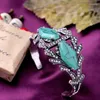 Braccialetto con motivo geometrico in resina gemma di cristallo da donna vintage gioielli da festa accessori di moda