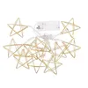 Strips 1 Set 10 LED Star String Lights On/Off Button Metal Light Fairy Batterij aangedreven Decoratief binnensoor Outdoor