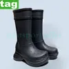 Botas de grife botas de chuva de joelho paris meio covarde boot de chuva de 20 mm de borracha de borracha de borracha de moda masculino masculino tapas à prova d'água 4483434