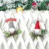 2022 new fashion Christmas Decorations Rudolph Iron Wreath Gnome Doll Door Hanging Xmas Tree Pendant For Window Decor top quality