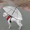 Hondenkleding C Vormgreep Pet paraplu met riem transparante verstelbare hoek voor puppyhonden Rain Snow Day