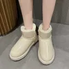 Buty HBP jasne skórzane buty śniegowe dla kobiet zima nowa wersja koreańska pluszowa zagęszcza ogrzana bawełniana futra