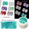 Smalto per unghie in gel glitter riflettente Colore invernale Paillettes scintillanti Soak Off Vernice UV LED Decorazione per nail art