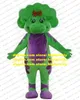 Piquant mascotte Costume vert amis de Barney bébé Bop Bob dinosaure Dino avec violet ventre elliptique Globe gros nez No.6535