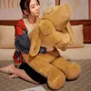 Cuddly 90120cm Vackert Giant Animal Soft Cartoon Long Ears Bunny Cuddle Rabbit Filled Cushion för Ldren Girl Cute Gift J220729