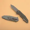 KS 1343 Assisted Flipper Folding Knife 8Cr13Mov Gray Titanium Coated Half Serration Blade G10 with Steel Handle Fast Open Folder Knives