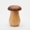 Cool Smoking Natural Wooden Herb Tobacco Mushroom Umbrella Style Silicone Ring Seal Storage Box Cover Spice Miller Stash Case Bottle Jar Cigarette Holder Container