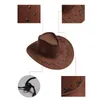 Berretti Retro Jazz Cappello a tesa larga Alla moda Bacino Cappellini Vintage Western Cowboy Tutto-fiammifero Regali a sorpresa per fidanzato Fidanzata Unisex