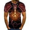 Мужские рубашки T 2022 3D Printing Симпатичная драконская панк-гот унисекс с коротким рукавом Персонализированный круглый пуловер шее xxs-6xl негабаритная футболка
