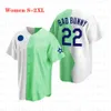 Los Baseball Jersey 22 Vintage Bad Bunny Split Mens Women Youth