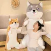 6080100cm schattige Shiba Inu Dog met kat pluche speelgoed gevulde lange dieren slaap vriendje kussen poppen kussen kussen ldren meisjes cadeau j220729