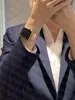 Bands Bekijk echte koeslederen horlogeband slanke bands voor horlogeband smartwatch -serie 3 4 5 6 7 S6 S7 SE -ontwerper Smart Watches Beads Beadies US UK Rose Gold 240308
