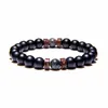 Pulseira de miçangas para homem pedra vulcânica natural conta Buda tibetano chakra pulseiras moda masculina