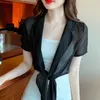 Women's Blouses Spring Summer Women Chiffon Shawl Prevented Bask Clothes Ultra-thin Short Design Female Outside Cape Office Lady Elegant