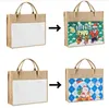 Tutamaklı Alışveriş Torbaları Süblimasyon Boş Canvas Tote Çantaları DIY Crafting Wly935 için Yeniden Kullanılabilir Bakkal Çantaları