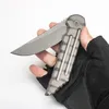 Kwaiback Cuchillo plegable Custom Sharp S35VN Blade Flipper Práctico bolsillo EDC Mango de titanio personalizado Equipo táctico al aire libre Caza Herramientas de supervivencia