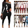 2022 Fall Winter Women Tracksuits Sexy Split Personalised Gedrukte T -shirt Tops Broek Outfits 2 -delige leggings Suit bijpassende sets