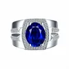 Anneaux de mariage CXQA argent couleur bleu cristal autrichien anneau hommes cadeau goutte fête doigt Bijoux BCZ Bijoux en gros