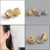 Stud Stud Enosola 925 Sterling Sier Earring Fashion Wave Pattern Zircon Ear Buckle Bone Heart Ring Simple Women Girl Jewelry Drop De Dhr73