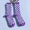 Erkek Çorap Kore Moda Trendi Dama Tahtası UNISEX ERKEKLER Damalı Damalı Kalça Geometrik Hop Yenilik Sokak Giyim Cov8m3