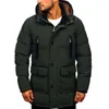 Men's Down Cotton Coat For Male 2022 Winter Outerwear Thicken Hooded Jackets Long Sleeve Coats And Loose Parkas BJ3933