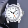 White Dial Men's Watch 42 مم آلة أوتوماتيكية من الفولاذ المقاوم للصدأ 904L من الياقوت الكريستال الزجاجي القابل للطي مشبك مضيئة Montre de Luxe Watch