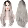 Hair Lace Wigs Female Long Curly Hair Gradient Rose Net High Temperature Silk Headgear