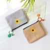 Coréen Floral porte-monnaie toile Mini sac femmes changer sacs à main serviette hygiénique pochette filles petit portefeuille petits sacs de rangement cosmétiques