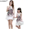 Mother Daughter Dresses Matching Teenage Girl Dress Retro Print Mommy and Me Clothes Sleeveless Dresses Family Matching Outfits2416120305