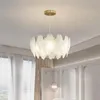 Pendelleuchten Luxus Federglas E14 LED-Leuchten Wohnzimmer Moderne Kronleuchter Gold Metall Glanz