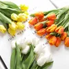 장식용 꽃 1pcs Pu Tulip 인공 꽃 진짜 터치 부케 웨딩 장식 홈 파티 장식을위한 가짜