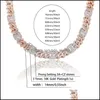 Chains Chains 2021 Men 14Mm Iced Out Chain Zircon Miami Cuban Link Baguette Necklace Bling Hip Hop Jewelry Gold Sier Color 1630 Drop Dhtgt