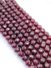 Beads Natural Pyrope Garnet 128 Facetterade runda 7-8mm Pentagon Faces