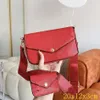 1 -1chain Luxury Designer Bag Wallet Cross Body Shoulder Purse Fashion Lady Shopping Handväska Women Letter Populära Totes Trio 3 PCS APBL