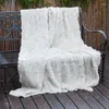 Couvertures CX-D-10K véritable fourrure tricotée en gros couverture douce pour canapé