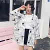 البلوزات النسائية Harajuku Kimono Cardigan خمر الصيف غير الرسمي المطبوعة شيفون واقي من الشمس ملابس الملابس الخارجية بلوزة اليابانية 2022