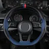 Steering Wheel Covers Black Suede Weaving Sew Car Cover For M Sport M3 E90 E91 E92 E93 E87 E81 E82 E88 X1 E84