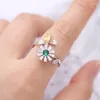 Bagues de cluster Bague d'anxiété pour femmes filles Fleur Moulin à vent Knuckles Spinner Perle Réglable Rotation Librement Anti Stress Bijoux