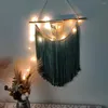 Tapisserier Boho Macrame Wall Hanging Tapestry Wedding Backdrop Mural Dipdyed Yarn