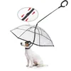 ملابس الكلاب C شكل مقبض مظلة PET مع زاوية قابلة للتعديل شفافة لثلاثي كلاب الجرو يوم الثلج