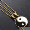 Chains Chains A Girl 1 Pair Tai Chi Paired Pendant Couple Necklaces For Lovers Friends Yin Yang Long Gold Chain Necklace Drop Delive Dhlli