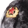 BeanieSkull Caps Soviétique Militaire Russe Pilote Chapeau Hiver En Plein Air Ski De Protection Chaud Hommes de Lapin En Cuir Épais 221105