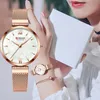 Curren assiste a feminina Fashion Fashion Quartz Watch Waties Wristwatch Charm Bracelet Securel de aço inoxidável relógio Relógio Feminino 2225C