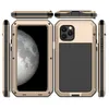 Capas de liga de alumínio de vidro temperado para iPhone 11 Pro Max Defender Heavy Duty Armor Kickstand 3 em 1 Capa à prova de choque à prova d'água à prova de poeira