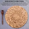 Table Mats 12 Pack Round Water Hyacinth Placemat Quality Woven Wicker Place 25Cm
