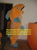 Yeni Maskot Kostüm Turuncu Sazan Balık Kıbrıslı Altın Sazan Crucian Maskotte Büyük Açık Ağız Uzun Vücut Yetişkin No.498 Ücretsiz Gemi